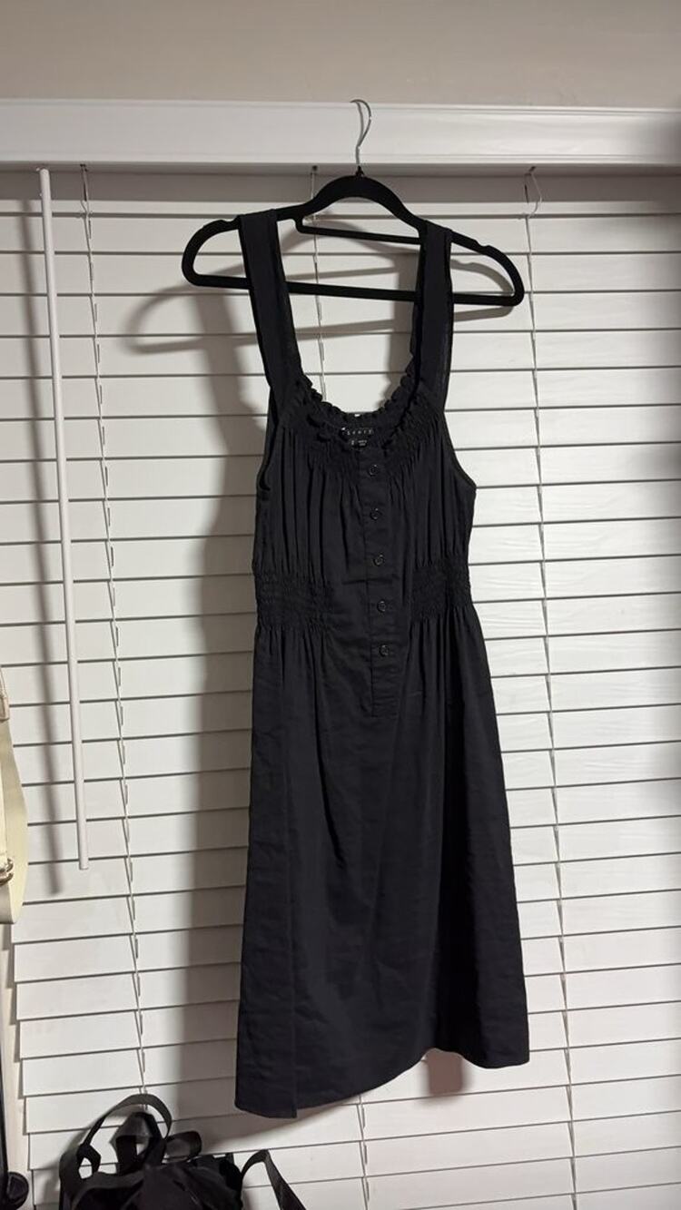 Theory Black Sleeveless Button-Front Dress